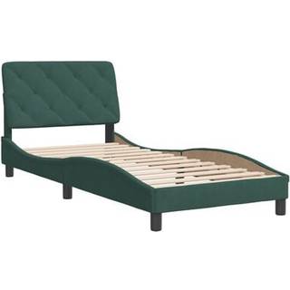 Sengeramme Uden Madras Fløjl - Mørkegrøn / 90 x 190 cm