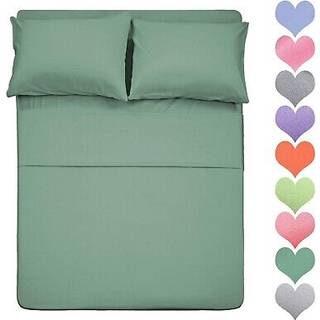 Bedste sæson 400 trådtælling Cotton Queen Size Sheet Set (Sage Color) 4 Piece - 100% Long Staple Cotton Sheets Set Soft Cotton Bed Sabs Sets med