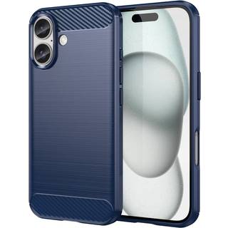 EIDERWOOD iPhone 16 Brushed Carbon Bagside Cover - Blå