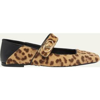 Valentino Garavani VLogo Locker leopard-print Mary Jane flats - brown - EU 35