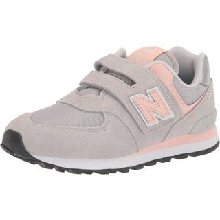 New Balance Børn 574 Core Hook & Loop i Grå/Lyserød læder, Størrelse 33.5