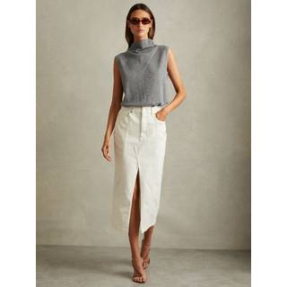Reiss Reiss Grey Harper Wool Slouched Sleeveless Top