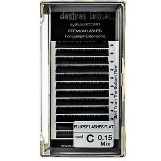 ?nsker vipper ved Emilystores ellipse ?jenvipper 0,15 mm tykkelse C kr?ll?ngde blandede st?rrelser 8-14 mm flade vipper forl?ngelser volumen bl?d