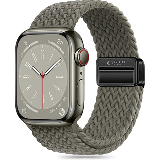 Apple Watch (42/44/SE/45/46/49mm) Tech-Protect NylonMag Rem - Grågrøn