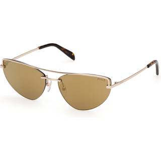 Emilio Pucci Kvinde EP0226 32G Solbriller Metal Guld Brun Cat Eye Normal Spejl
