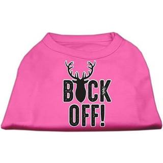 Buck Off Screen Print Dog Shirt Bright Pink SM