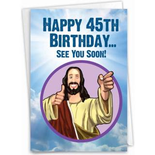 Nobleworks - Funny 45 -års fødselsdag lykønskningskort - spøgende Gud Humor Milepone 45 år Happy Bday Notecard med konvolut (1 kort) - Vi ses sna