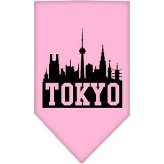Tokyo Skyline skärmtryck bandana ljusrosa stort