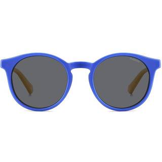 Polaroid Junior PLD 8061/S DCD/M9 Solbriller Polycarbonat Blå Grå Pantos Polariseret