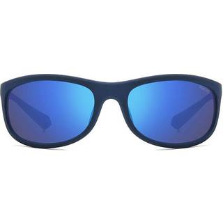 Polaroid Unisex PLD 2154/S FLL/5X Solbriller Viskelæder Blå Blå Wraparound Polariseret Spejl