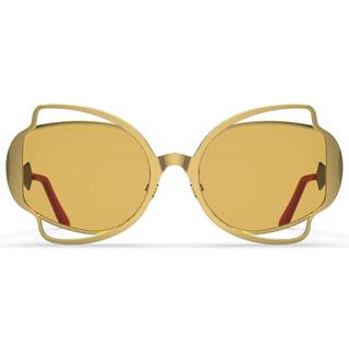 Marni Unisex Route Of The Sun Gold CIP Solbriller Metal Guld Brun Geometrisk Normal