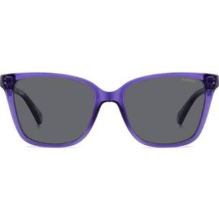 Polaroid Junior PLD 8062/S B3V/M9 Solbriller Polycarbonat Violet Grå Firkantet Polariseret