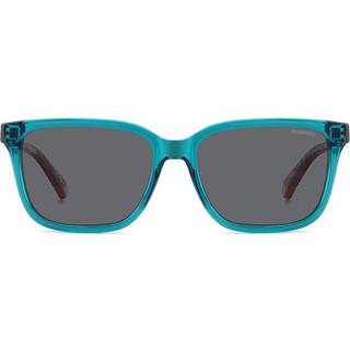 Polaroid Junior PLD 8063/S TCF/M9 Solbriller Polycarbonat Lyseblå Grå Firkantet Polariseret