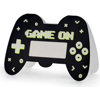 6 stk. Spillekontroller Invitationer Sort/Farverigt – Kickstart din spilfest med stil