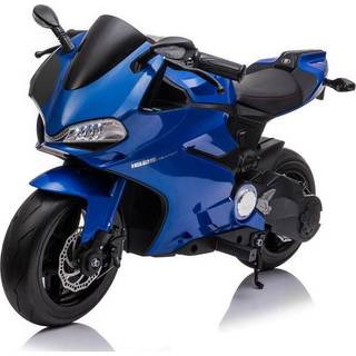 Street Racer EL Motorcykel 24V 250W m/gummihjul og lædersæde, blå