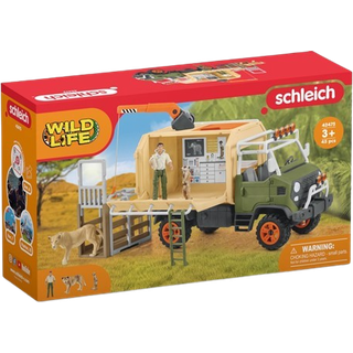 Schleich Wild Life stor lastbil til dyreredning - med figur og 2 dyr inkluderet