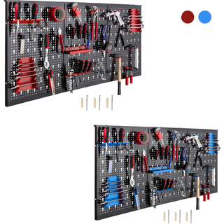 Arebos®Værktøjsvæg 17 stk - 120x60x2cm, perforeret væg, metal inkl. holder og monteringsmateriale