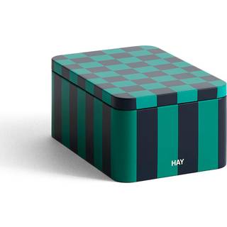 Tin Container, small, green/dark blue