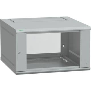Schneider Electric Actassi 19'' ' vægrack fladpak med glasdør 600x400x352 mm 6HE, lysegrå