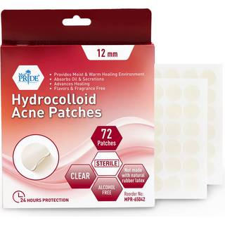 MED PRIDE Hydrokolloid forbinding Acne Bums Patches 72 Pack - Klare 12 mm Overnight Spot Patches - Sterile alkoholfri klistermrker Reducerer pus