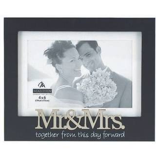 Malden International Designs bryllup Mr. og Mrs. Expression Picture Frame 4x6 Sort
