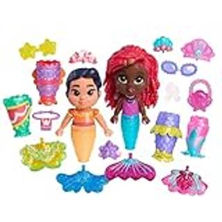 Bare spil Disney Junior Ariel Pop Tails Deluxe 7,5-tommer dukke og tilbehør Set 19-stykker børnelegetøj i alderen 3 op
