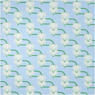 Meterware Baumwoll-Popelin blau Knospen