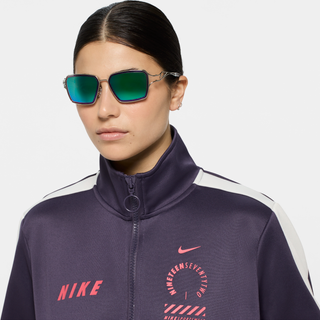 Nike Unisex NIKE VEIL PRISM EV24049 043 Solbriller Metal Grøn Firkantet Normal Spejl