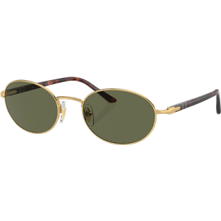 Persol Unisex PO1018S IDA 515/58 Solbriller Metal Guld Grøn Rund Polariseret