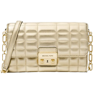 MK Tribeca Metallic Leather Convertible Crossbody Bag - Gold - Michael Kors - ONE SIZE