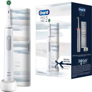 Oral-B Pro 3 3500 El-tandbørste + Etui Stripes Design Edition White
