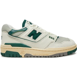 New Balance Unisex 550 i Hvid/Grøn læder, Størrelse 38