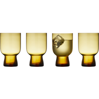 Lyngby Glas Sorrento vandglas 30 cl 4-pak Amber