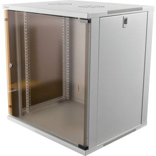 DELTACO 19” cabinet, 12U, 540x450mm, standing or wall mount, glass door