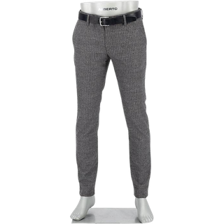 Alberto Herren Hosen grau meliert Slim Fit