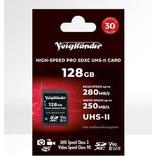 Voigtländer Prof. High-Speed SDXC, UHS-II, Cl10, U3, V90 (280/250 MB/s) 128 GB