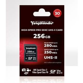Voigtländer Prof. High-Speed SDXC, UHS-II, Cl10, U3, V90 (280/250 MB/s) 256 GB