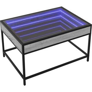 sofabord med Infinity LED-lys 70x50x41 cm grå sonoma-eg