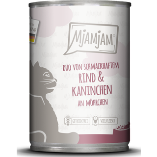 MjAMjAM Duo af lækker okse og kanin med gulerødder 400 g 87.38 DKK/1 kg (6 x 400.0g)