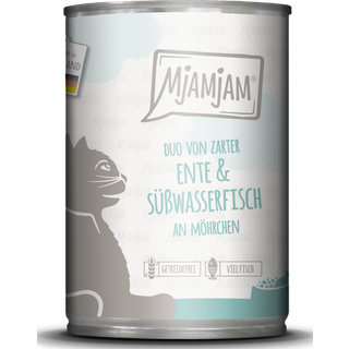 MjAMjAM Duo af fin and og ferskvandsfisk med gulerødder 400 g 87.38 DKK/1 kg (6 x 400.0g)