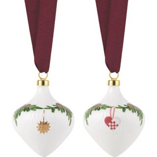 Royal Copenhagen Stjerne Riflet Jul ornamentsæt 2 stk.