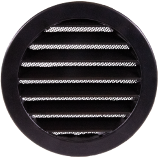 Duka Metal rist Dusav Ø100mm, Sortlakeret aluminium