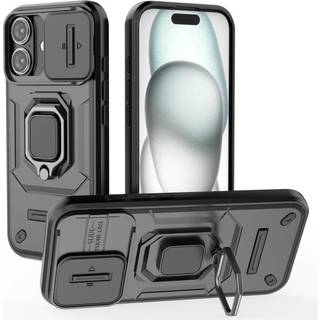 EIDERWOOD iPhone 16 Håndværker Bagside Cover m. Magnetisk Kickstand & Cam Slider - Sort