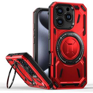 EIDERWOOD iPhone 16 Pro Håndværker Bagside Cover m. Magnetisk Kickstand - MagSafe Kompatibel - Rød