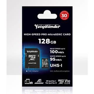 Voigtländer microSDXC Prof. High- Speed UHS-I, Cl10, U3, V30 (100/95 MB/s) 128 GB