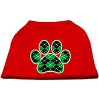 Argyle Paw Green Screen Print Shirt Red LG