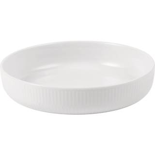 Hvid Riflet Ovnfast Fad, Ø18,5 cm