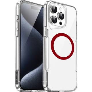 EIDERWOOD iPhone 16 Pro Hybrid Plastik Cover - MagSafe Kompatibel - Gennemsigtig / Rød