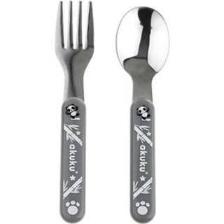 Akuku Rustfritstål spise sæt - Grå