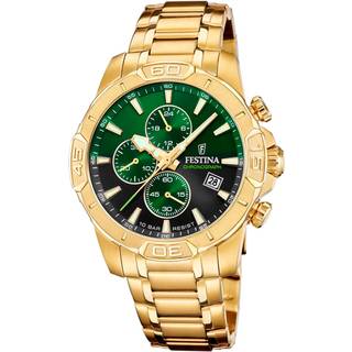 Festina - Rainbow Dameur i gulddublé m. sort skive og farvede sten**